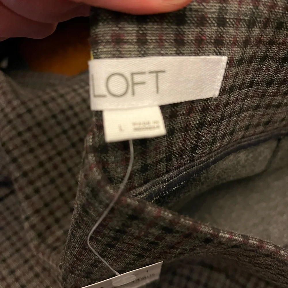 NWT Loft Kick Crop Pants In Plaid - Picture 6 of 9